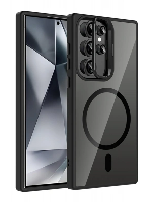 Joko Samsung Galaxy S23 Ultra Remim Lensli Magsafe Standlı Kapak - Siyah
