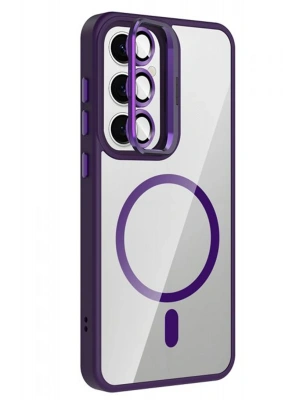 Joko Samsung Galaxy S24 FE Remim Lensli Magsafe Standlı Kapak - Derin Mor