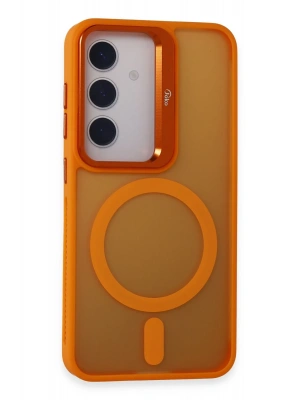 Joko Samsung Galaxy S24 Flet Lens Magsafe Kapak - Turuncu