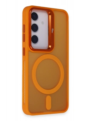Joko Samsung Galaxy S24 Plus Flet Lens Magsafe Kapak - Turuncu