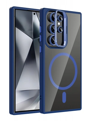 Joko Samsung Galaxy S24 Ultra Remim Lensli Magsafe Standlı Kapak - Lacivert
