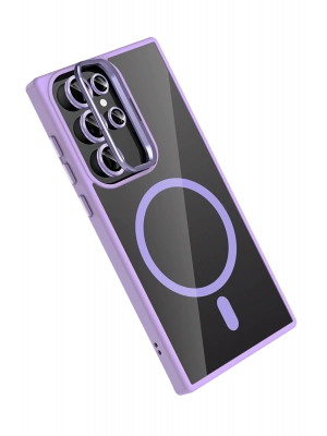 Joko Samsung Galaxy S24 Ultra Remim Lensli Magsafe Standlı Kapak - Lila
