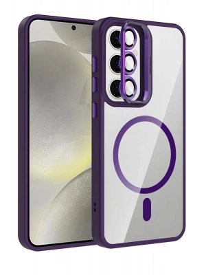 Joko Samsung Galaxy S25 Remim Lensli Magsafe Standlı Kapak - Derin Mor