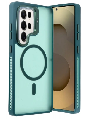 Joko Samsung Galaxy S25 Ultra Flet Lens Magsafe Kapak - Koyu Yeşil