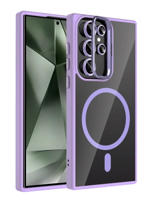 Joko Samsung Galaxy S25 Ultra Remim Lensli Magsafe Standlı Kapak - Lila