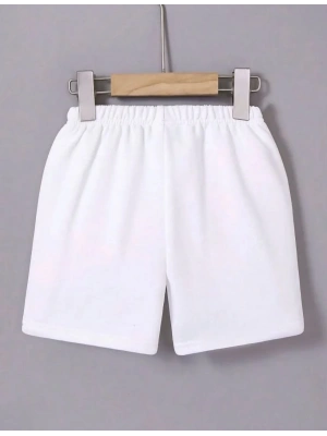 Kadın Beli Lastikli Mini Düz Şort - Beyaz