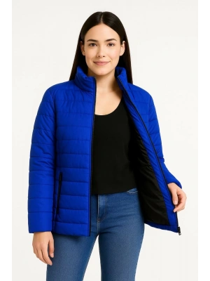 Kadın Bomber Mont Ceket – Su İtici Kumaş, Kapitone Astarlı, Fermuarlı, Kışlık - Saks Mavisi