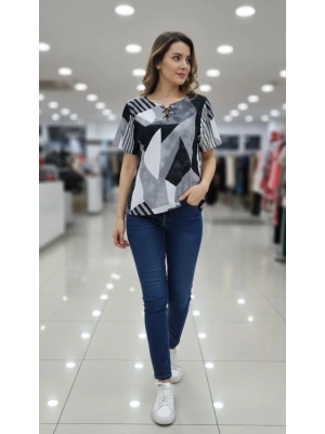 Erkek Pike Kumaş Düğmeli Yaka Battal Büyük Beden Günlük Kısa kol Tişört T-shirt - Kırmızı