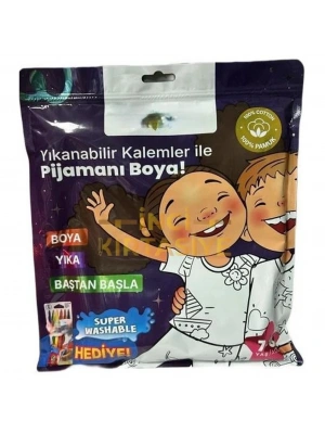Kalem Hediyeli Boyanabilir Pijama 7-8 Yaş