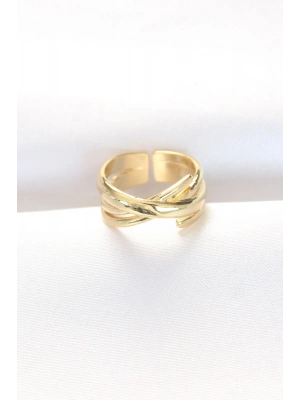 Kalın Gold Renk Ayarlanabilir Yüzük