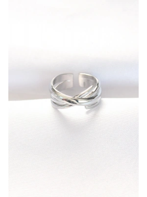 Kalın Silver Renk Ayarlanabilir Yüzük
