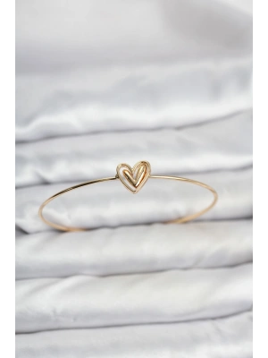 Kalp Model Gold Renk Bileklik