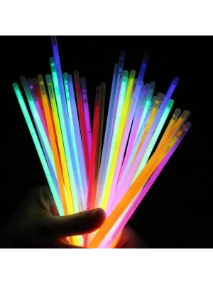 Karanlıkta Yanan Parlayan Fosforlu Glow Stick Çubuk Bileklik 50 Adet