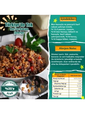 Karışık Sebzeli Harf Rakam Şehriye 250gr