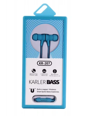 Karler Bass KR-207 Mıknatıslı Kablolu Kulaklık - Mavi