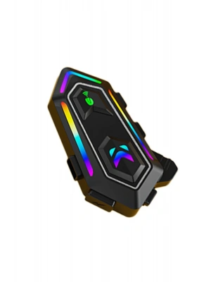 Karler Bass KRM2 RGB Motosiklet Sürücüleri İçin IPX6 Su Geçirmez Özellikli Kablosuz Bluetooth Kulaklık - Siyah