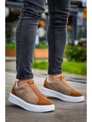 KB-007  Kuback  Vizon Taba Yüksek Taban Tek Bant Bağcıksız Günlük Erkek Ayakkabı