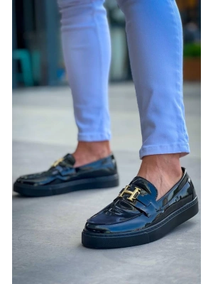 KB-027  Kuback  Bağcıksız Kömür Rugan H Günlük Erkek Ayakkabı