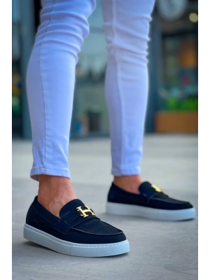 KB-027  Kuback  Bağcıksız Siyah Süet H Günlük Erkek Ayakkabı