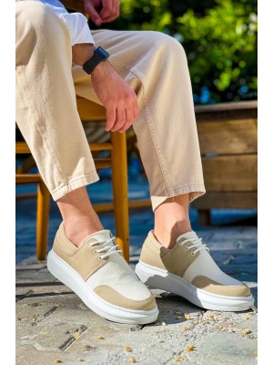 KB-042  Kuback Bağcıklı Bej Günlük Erkek Ayakkabı