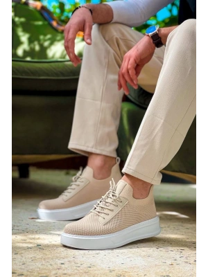 KB-116 Kuback Bej Bağcıklı Triko Günlük Erkek Ayakkabı