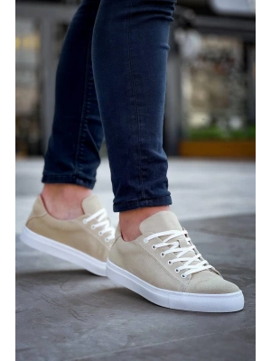 KB-122   Kuback Bej Süet Yüksek Taban Bağcıklı Günlük Erkek Ayakkabı