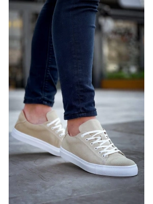 KB-122   Kuback Bej Süet Yüksek Taban Bağcıklı Günlük Erkek Ayakkabı