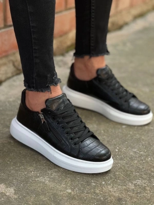 KB-309  Kuback  Siyah Fermuar Ve Bağcıklı  Günlük Erkek  Ayakkabı