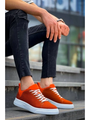 KB-X204 Kuback Turuncu Keten Beyaz Yüksek Taban Günlük Erkek Spor Ayakkabı