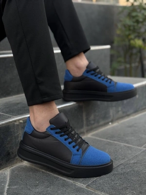 KB-X46 Kuback Siyah Sax Mavi Yüksek Siyah Taban Günlük Spor Ayakkabı