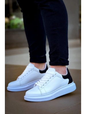 KB-X500  Kuback Bağcıklı Beyaz Siyah  Günlük Erkek Ayakkabı