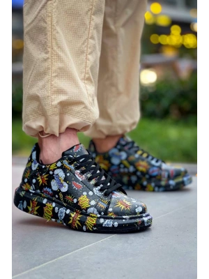 KB-X500  Kuback Siyah Boom  Bağcıklı  Günlük Erkek  Ayakkabı