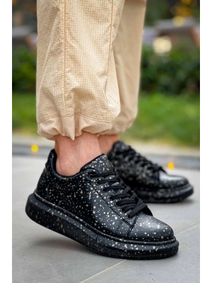 KB-X500  Kuback Siyah Gold  Bağcıklı  Günlük Erkek  Ayakkabı