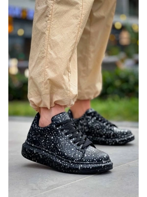 KB-X500  Kuback Siyah Silwer  Bağcıklı  Günlük Erkek  Ayakkabı