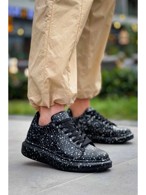 KB-X500  Kuback Siyah Silwer  Bağcıklı  Günlük Erkek  Ayakkabı