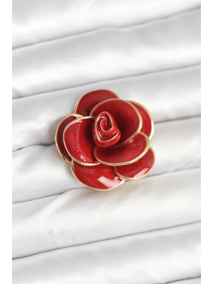 Kırmızı Gül Model Broş