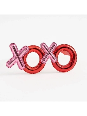 Kırmızı Renk Xoxo Yazılı Parti Gözlüğü 17x7 cm
