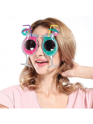 Kokteyl Temalı Hawaii Yaz Partisi Gözlüğü 15x16 cm
