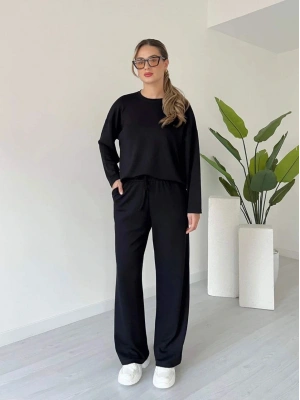 Kollu modal takım siyah