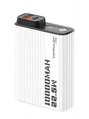 Konfulon A40Q 10.000 mAh PD 20W Mini Powerbank - Siyah-Beyaz