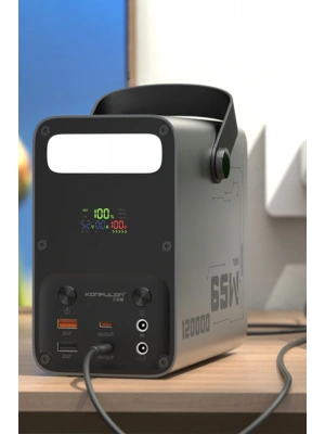 Konfulon A70Q 120.000 mAh 65W PD Hızlı Şarj Powerbank - Gri