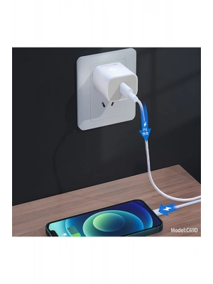 Konfulon C69D 20W + 1M 18W DC15 Type-C to Type-C Kablolu PD Şarj Cihazı