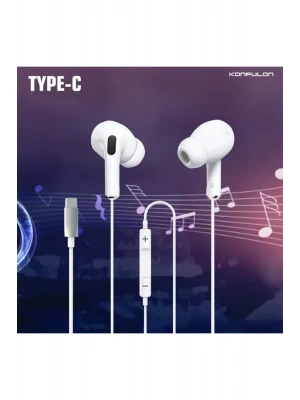 Konfulon INA16 Type-C Kablolu Kulak İçi Kulaklık - Beyaz