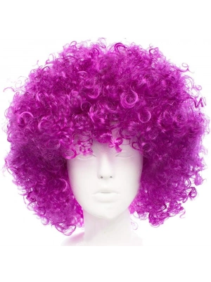 Koyu Mor Renk Violet Afro Bonus Saç Peruk