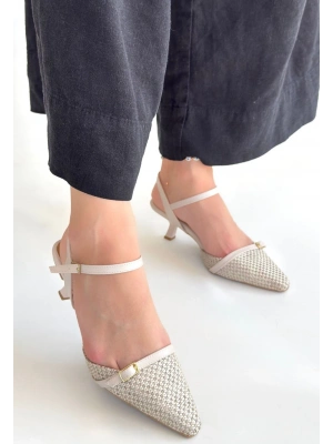 Lanna Bej Cilt Topuklu Ayakkabı