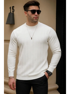 erkek geniş kalıp premium kalite kışlık tarz bisiklet yaka oversize triko kazak