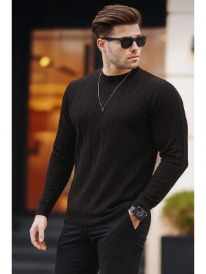 erkek geniş kalıp premium kalite kışlık tarz bisiklet yaka oversize triko kazak