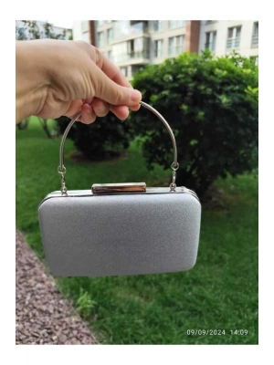 Lowell Home  Gümüş Simli Abiye Çanta