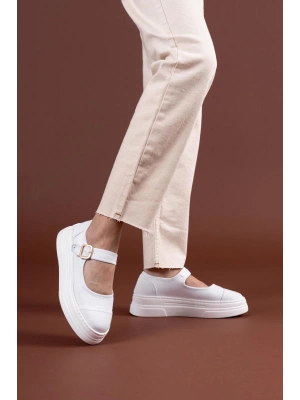 Lunni Beyaz Keten Spor Ayakkabı