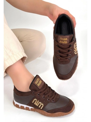 Marje Kahverengi Cilt Bağcıklı Spor Ayakkabı